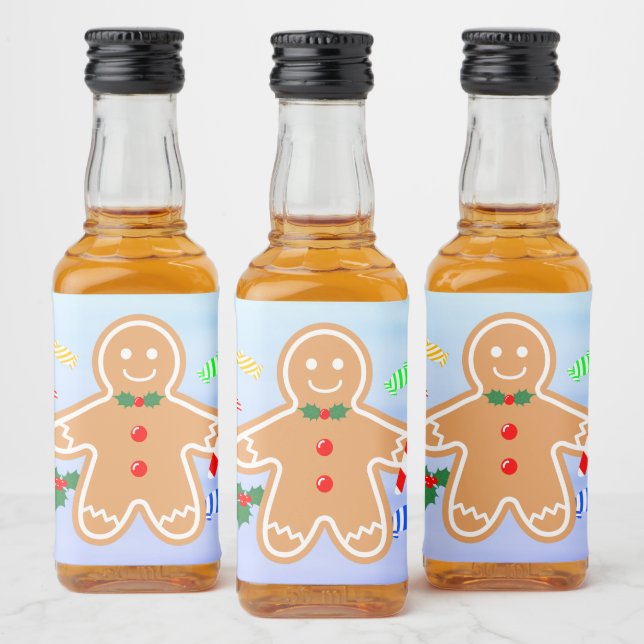 Weihnachtsgebäck Leckerei Gingerbread Man Candy Ca Alkoholflaschenetikett (Flaschen)