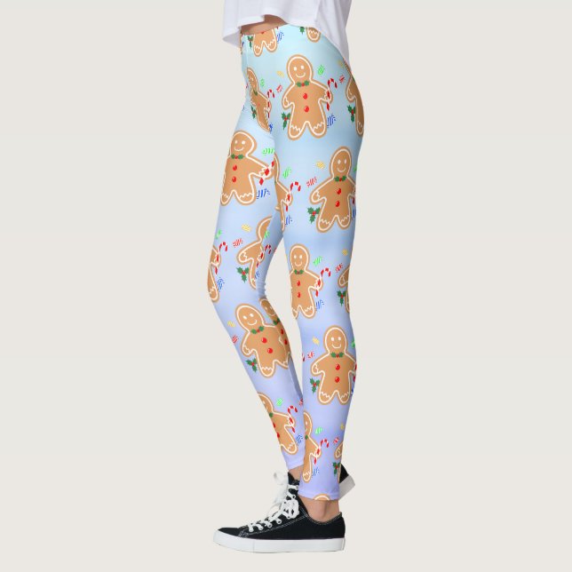 Weihnachtsgebäck Leckerei Gingerbread Man Candy Ca Leggings (Links)
