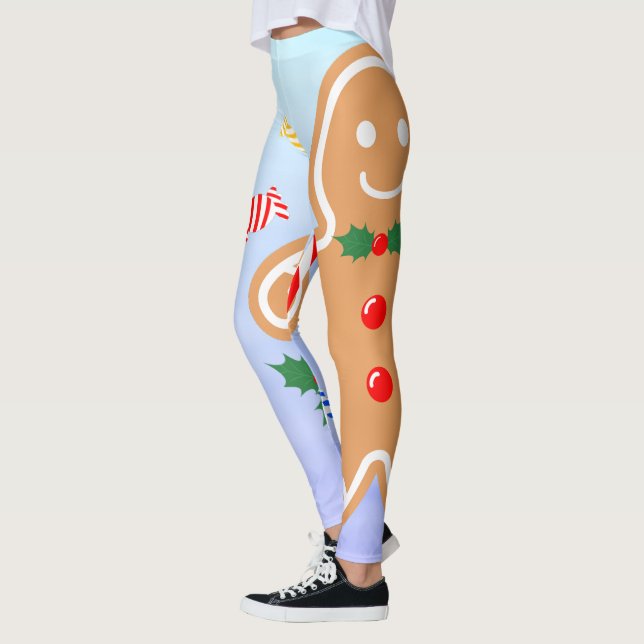 Weihnachtsgebäck Leckerei Gingerbread Man Candy Ca Leggings (Links)