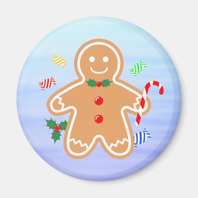 Weihnachtsgebäck Leckerei Gingerbread Man Candy Ca Magnet (Vorne)