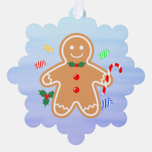 Weihnachtsgebäck Leckerei Gingerbread Man Candy Ca Ornament Karte