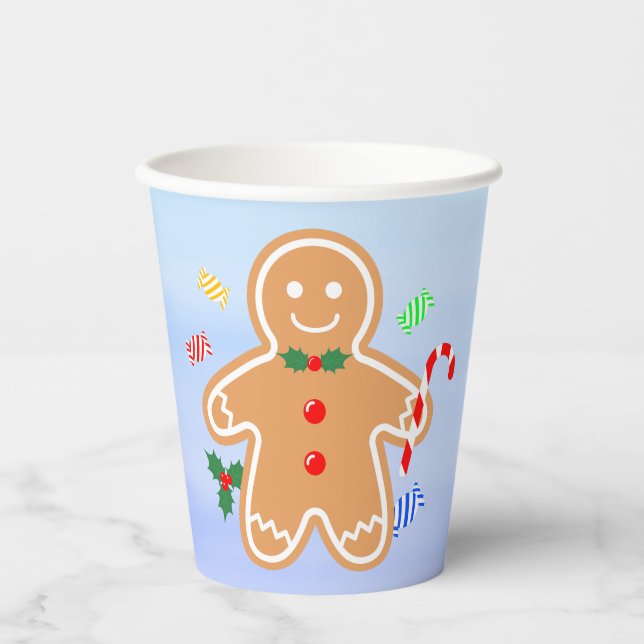Weihnachtsgebäck Leckerei Gingerbread Man Candy Ca Pappbecher (Vorderseite)