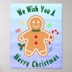 Weihnachtsgebäck Leckerei Gingerbread Man Candy Ca Poster