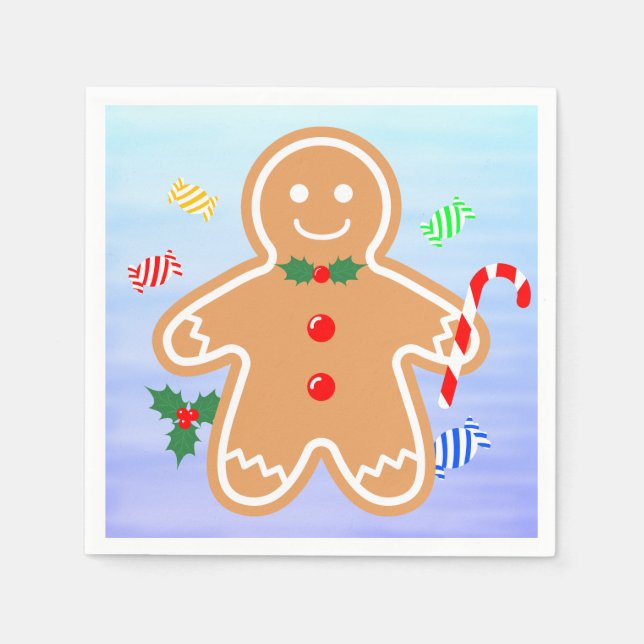 Weihnachtsgebäck Leckerei Gingerbread Man Candy Ca Serviette (Vorderseite)