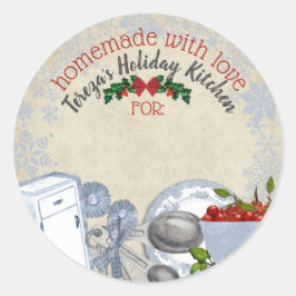 Weihnachtsgebäck Leckereien personalisiert Runder Aufkleber