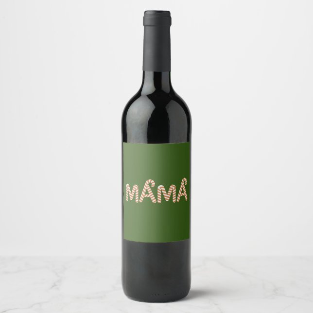 Weihnachtsgebäck Mama Mama Sweater Funny Family Weinetikett (Vorderseite)