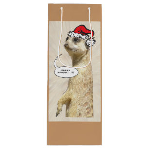 Weihnachtsgebäck Meerkat BROWN Weinbeutel Geschenktüte Für Weinflaschen