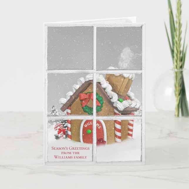 Weihnachtsgebäck mit Familiennamen Feiertagskarte (Vorderseite)