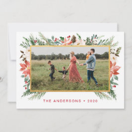 Weihnachtsgebäck mit goldenem Foto Feiertagskarte