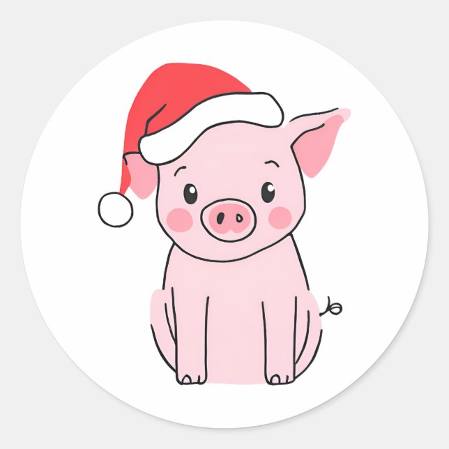 Weihnachtsgebäck mit Weihnachtsmannmütze Runder Aufkleber (Vorderseite)