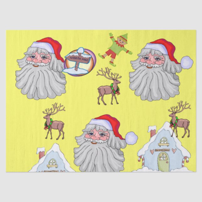 Weihnachtsgebäck Nordpol Santa Seidenpapier (Vorderseite)