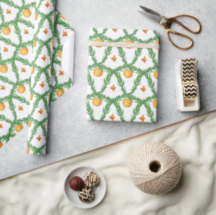 Weihnachtsgebäck Orangen Garland Geschenkpapier
