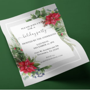 Weihnachtsgebäck Party Floral Poinsettia Flyer