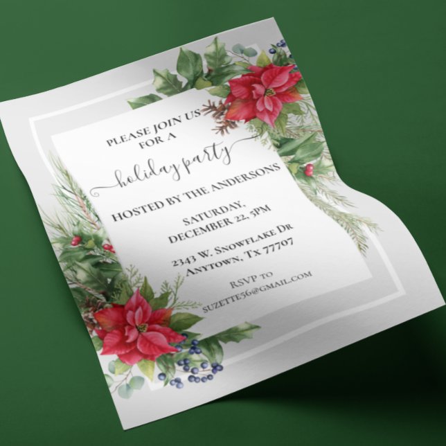 Weihnachtsgebäck Party Floral Poinsettia Flyer (Von Creator hochgeladen)