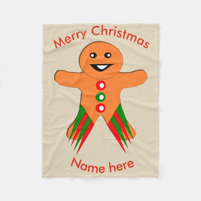 Weihnachtsgebäck Party Gingerbread Man Fleece Blan (Vorderseite)