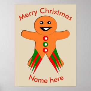 Weihnachtsgebäck Party Gingerbread Man Poster
