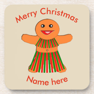 Weihnachtsgebäck Party Gingerbrot Frau Custom Unte Getränkeuntersetzer