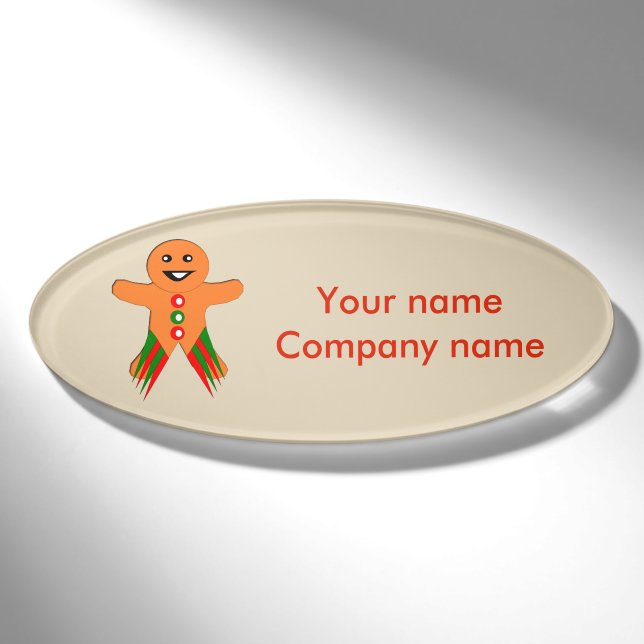 Weihnachtsgebäck Party Gingerbrot Mann Individuell Namenschild (Vorderseite)