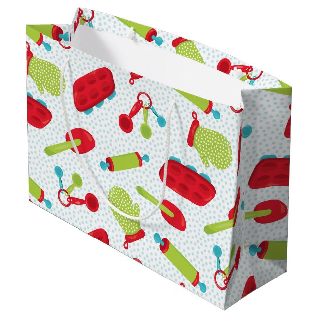 Weihnachtsgebäck Party Große Geschenktüte (Rückseite Schrägansicht)