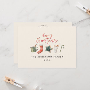 Weihnachtsgebäck Party Rot rustikale Feiertage Einladung