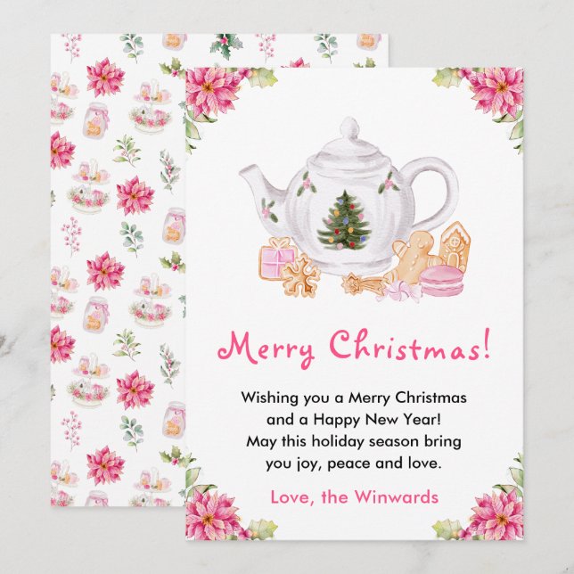 Weihnachtsgebäck Pink Frohe Weihnachten (Vorne/Hinten)
