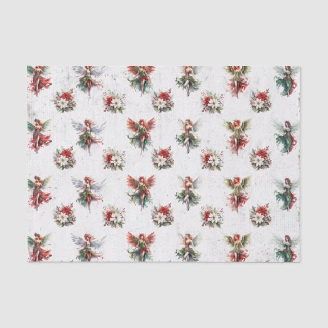 Weihnachtsgebäck & Poinsettias Tissue Paper Seidenpapier (Vorderseite)
