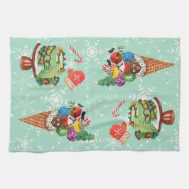 Weihnachtsgebäck Pop Schneeflocken Geschirrtuch