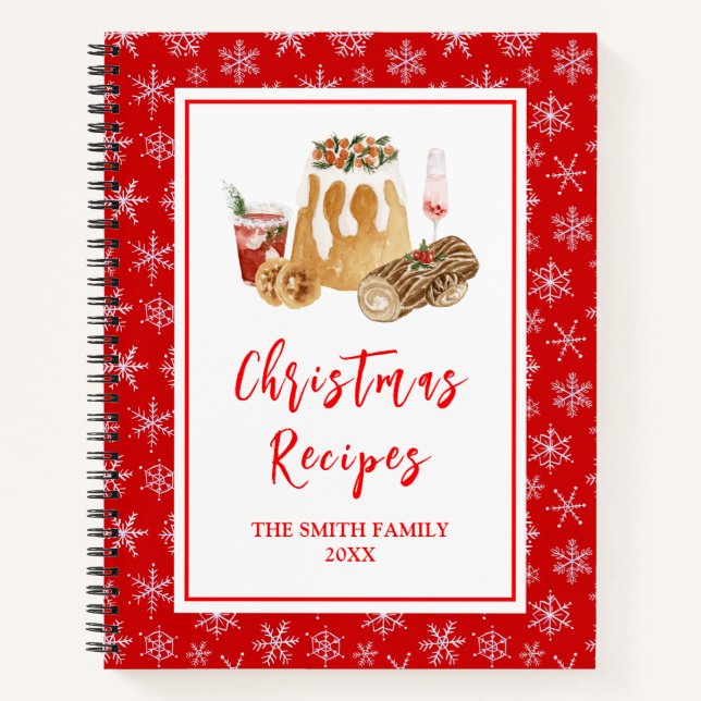 Weihnachtsgebäck Rezepte Weihnachtsvorbereitung Notizbuch (Vorderseite)