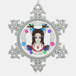 Weihnachtsgebäck Schneeflocken Zinn-Ornament