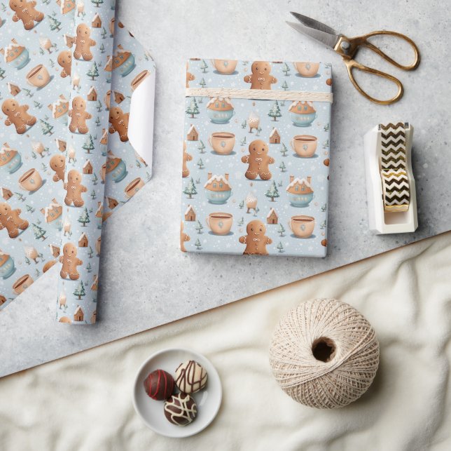 Weihnachtsgebäck Süßigkeiten Kuchen Geschenkpapier (Kunsthandwerk)