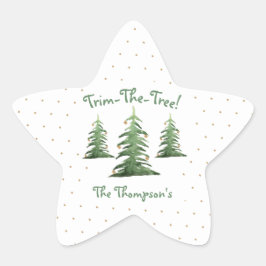 Weihnachtsgebäck, Trim-the-Tree, Familienname, Stern-Aufkleber