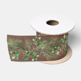Weihnachtsgebäck und Holly Berries Satinband