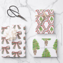 Weihnachtsgebäck und Kariertes Thema Geschenkpapier Set