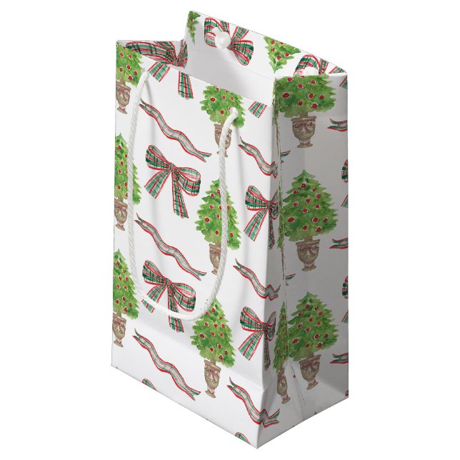 Weihnachtsgebäck und Kariertes Thema Kleine Geschenktüte (Vorderseite Schrägansicht)