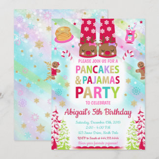 Weihnachtsgebäck und Pajamas Geburtstagseinladung Einladung