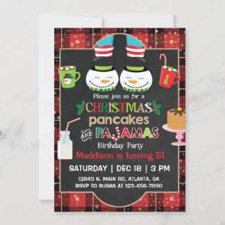 Weihnachtsgebäck und Pajamas Party. Einladung