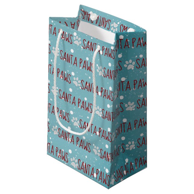 Weihnachtsgebäck und Schneeflocken Kleine Geschenktüte (Vorderseite Schrägansicht)