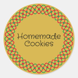 Weihnachtsgebäck Verpackung Runder Aufkleber