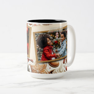 Weihnachtsgebäck-Weihnachts-Flat-Holiday Zweifarbige Tasse