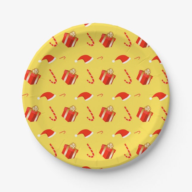 Weihnachtsgebäck Weihnachtsmannmütze Pappteller (Vorderseite)