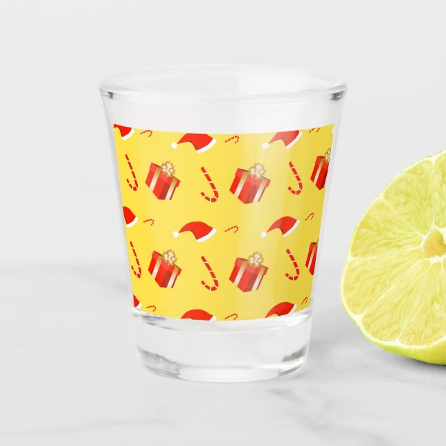 Weihnachtsgebäck Weihnachtsmannmütze Schnapsglas (Vorderseite)