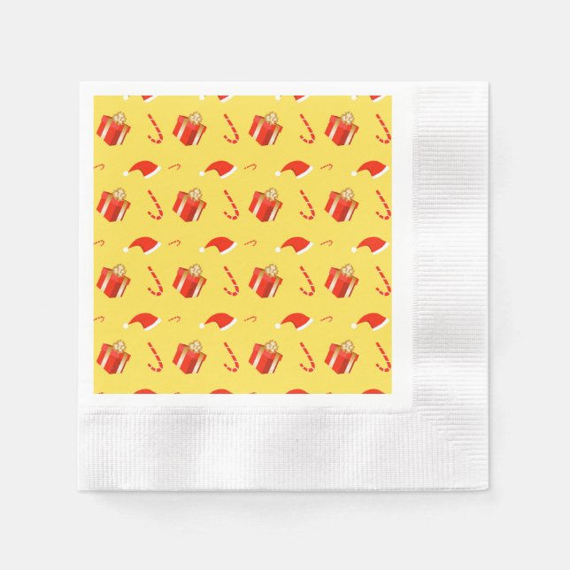 Weihnachtsgebäck Weihnachtsmannmütze Serviette (Vorderseite)