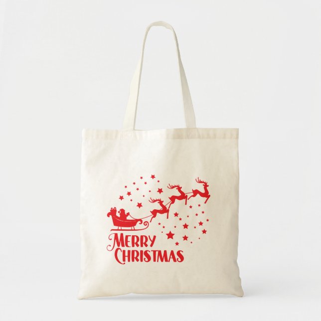 Weihnachtsgebäck wiederverwendbar - Frohe Weihnach Tragetasche (Vorne)