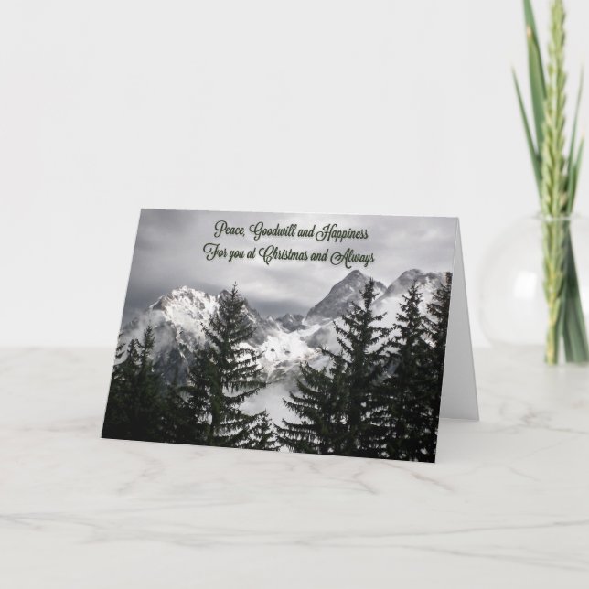 Weihnachtsgebirge Feiertagskarte (Vorderseite)