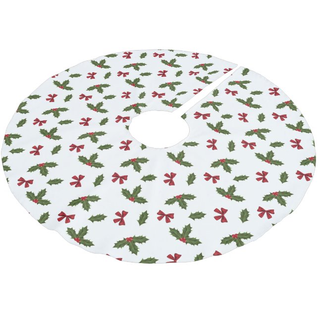 Weihnachtsgebirge, Heilige Pflanze und Muster der  Polyester Weihnachtsbaumdecke (Schrägansicht)