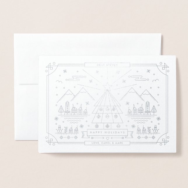 Weihnachtsgebirgskarte Folienkarte (Vorderseite mit Umschlag)