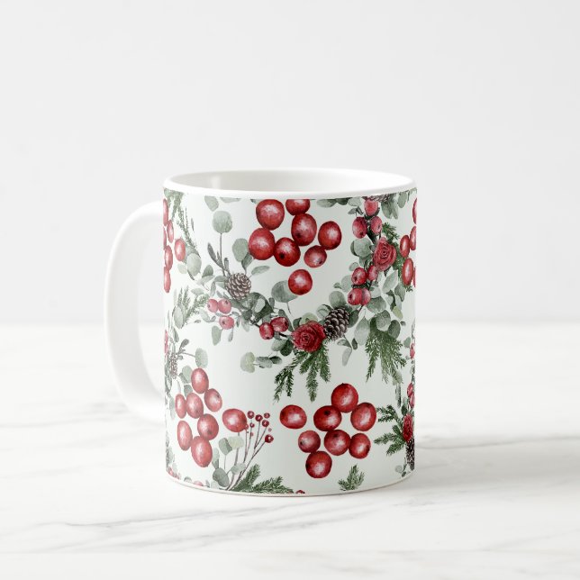 Weihnachtsgebirgsmuster Kaffeetasse (Vorderseite Links)