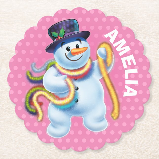 Weihnachtsgebräuchlicher Untersetzer Snowman Winte (Vorderseite)