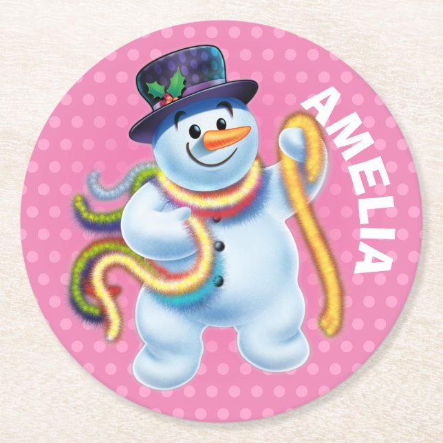 Weihnachtsgebräuchlicher Untersetzer Snowman Winte (Vorderseite)
