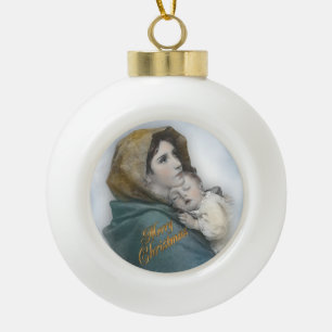 WeihnachtsGeburt Christi Madonna und Keramik Kugel-Ornament
